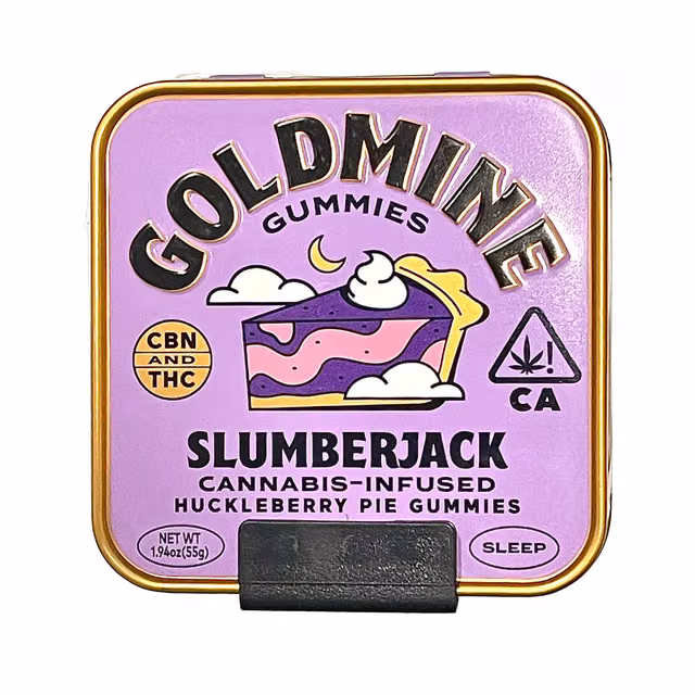 Slumberjack Huckleberry Pie Gummy Tin - Sleep, 100 MG THC + 20 MG CBN