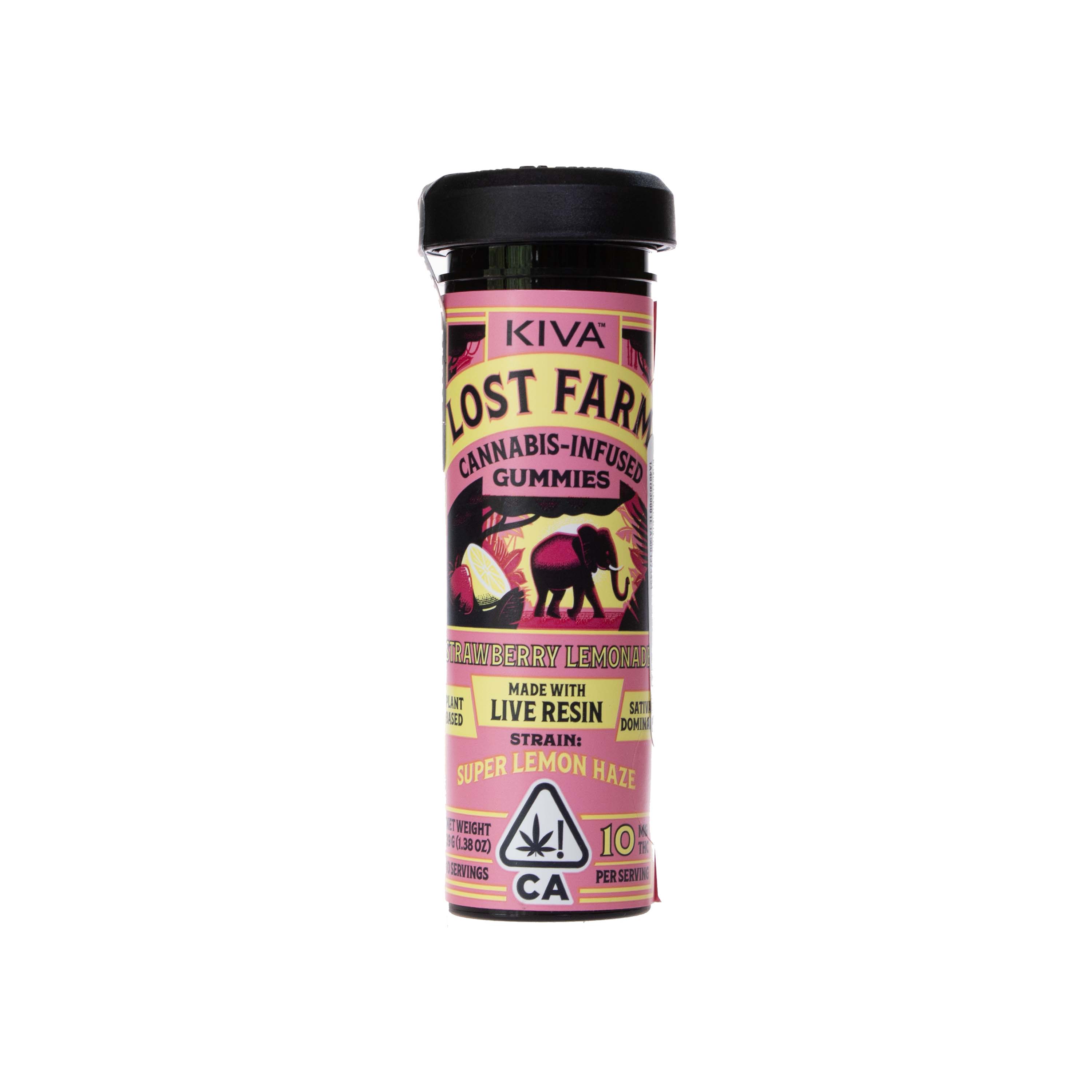 Lost Farm | Strawberry Lemonade X Super Lemon Haze Live Resin Fruit Chews (100mg THC)