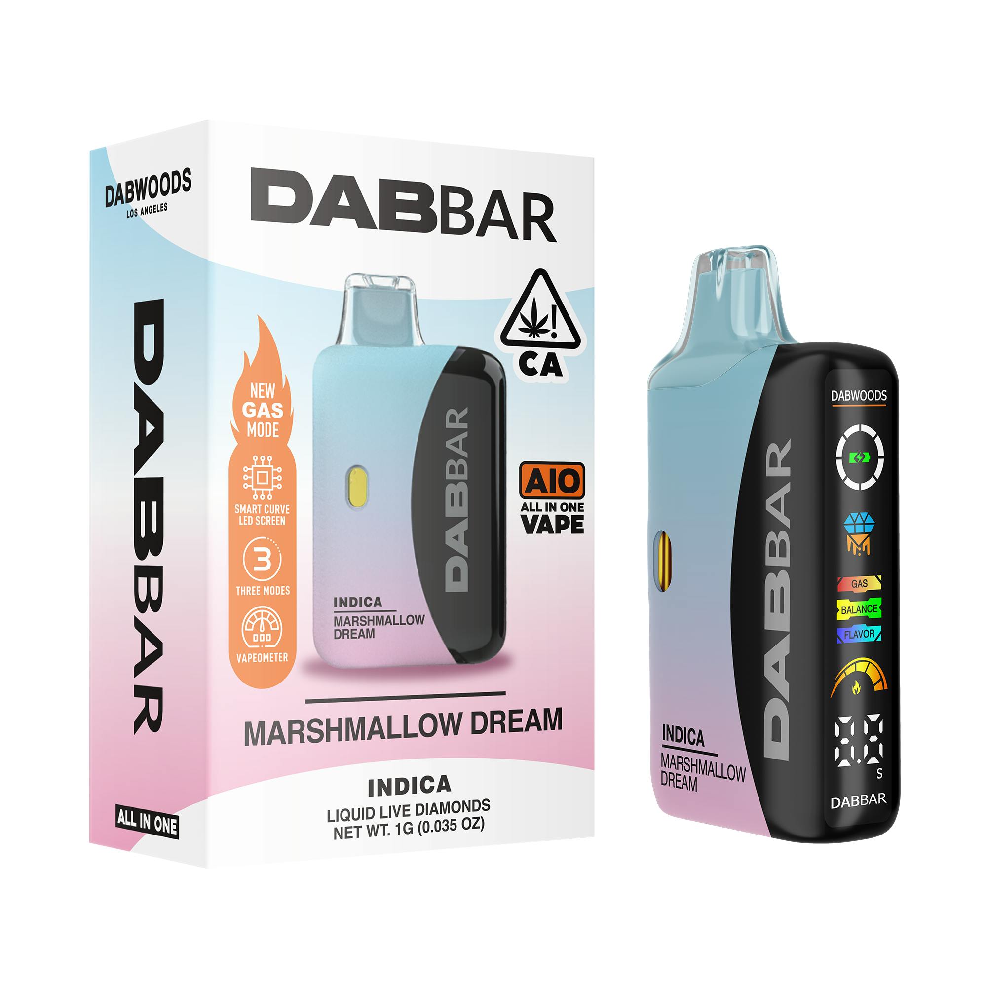 DABWOODS, 1.0G LIVE DIA AIO (I), MARSHMALLOW DREAM