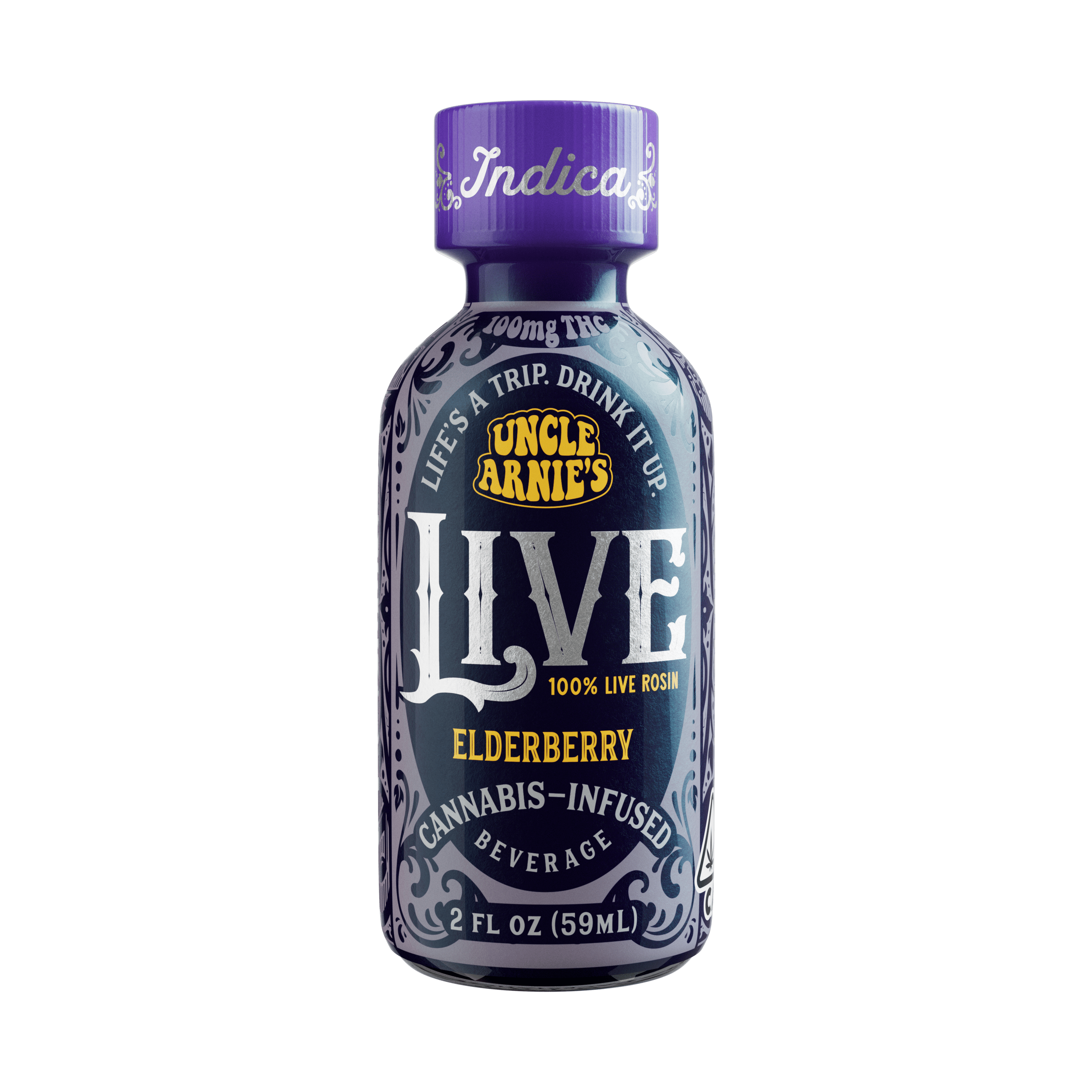 Uncle Arnie's | Elderberry 100% Live Rosin | Non-Carbonated | 100mg | 2oz