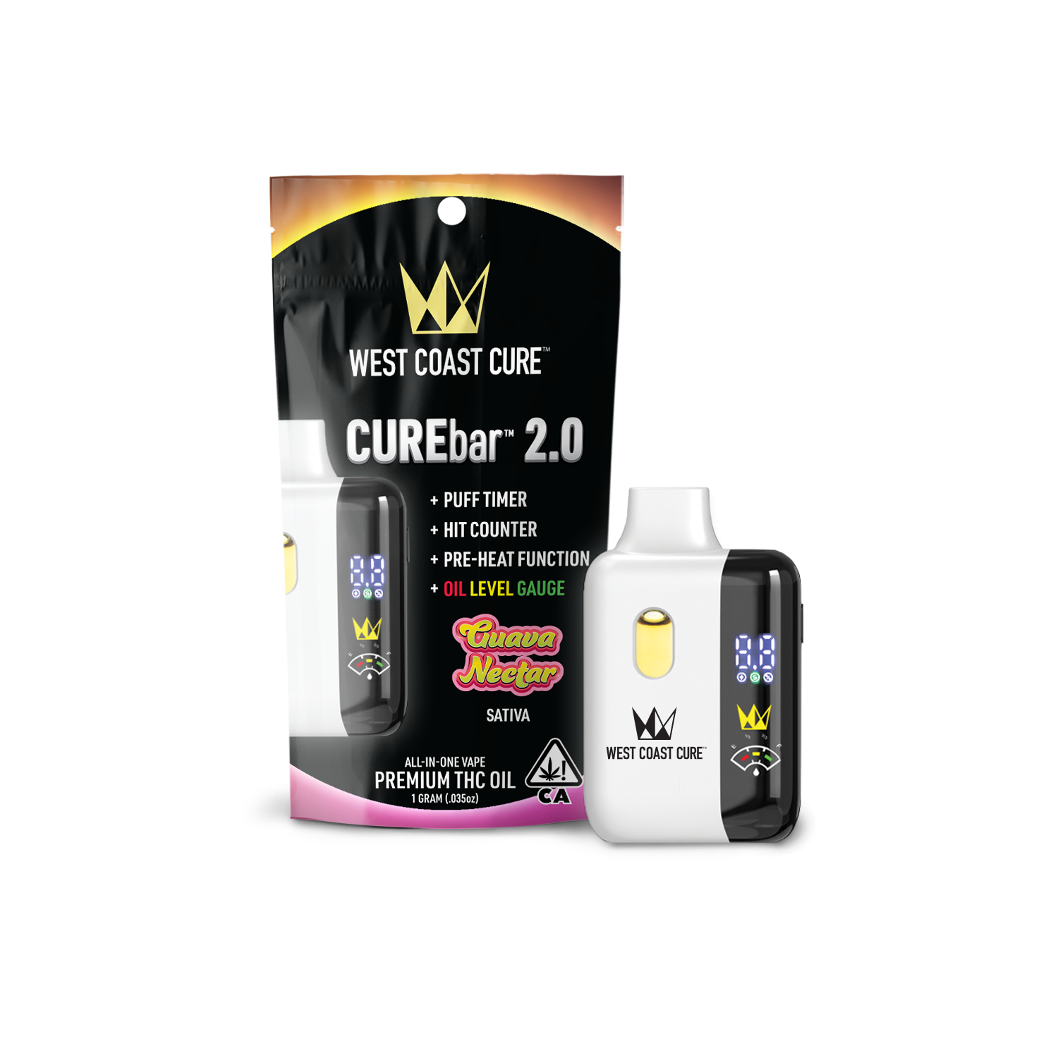 West Coast Cure 2.0 Disposable CUREbar - Guava Nectar (1g Hybrid)