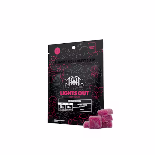 Heavy Hitters Gummies Lights Out CBN 1:1 Midnight Cherry