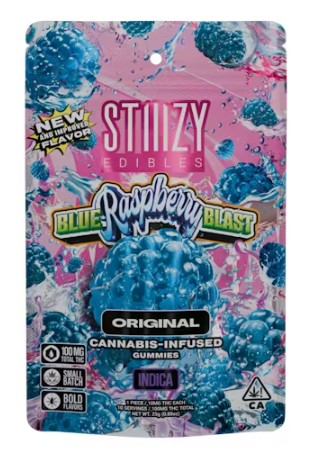Stiiizy Blue Raspberry Blast 100mg Gummies PD