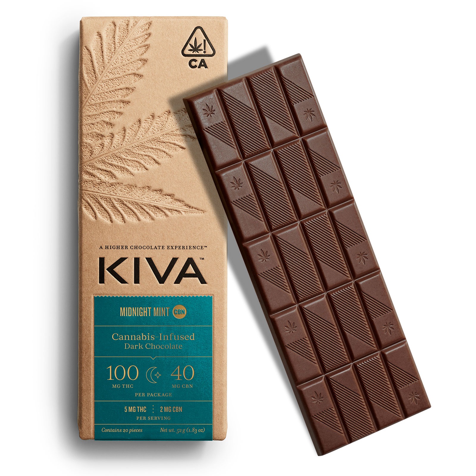 Bar: Dark Chocolate: CBN Midnight Mint - 100mg THC / 40mg CBN