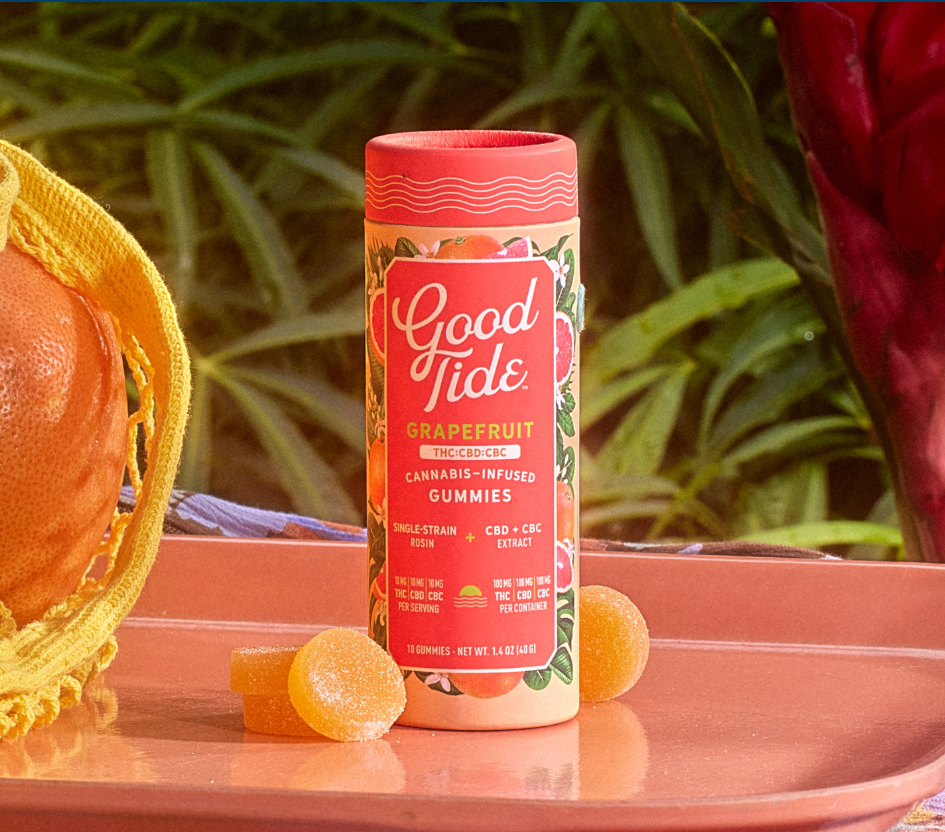Good Tide Rosin Gummies Grapefruit THC:CBD:CBC 1:1:1