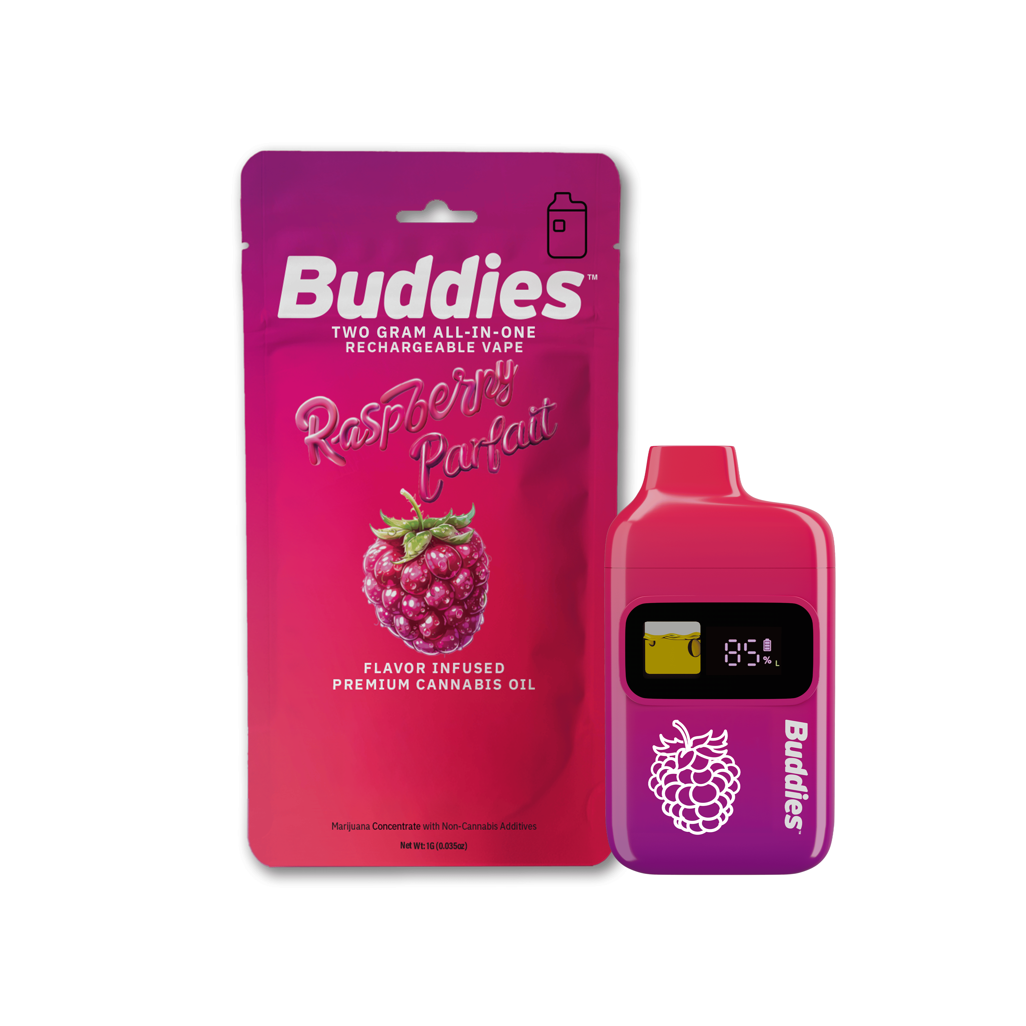 Buddies Raspberry Parfait Disp 2g
