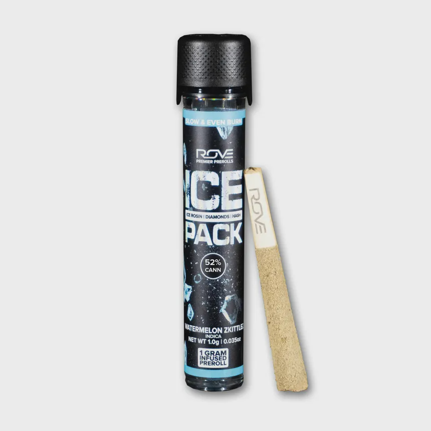 Rove Ice Packs | Watermelon Burst (I) | 1g Rosin, Diamond, hash Infused Preroll Joint
