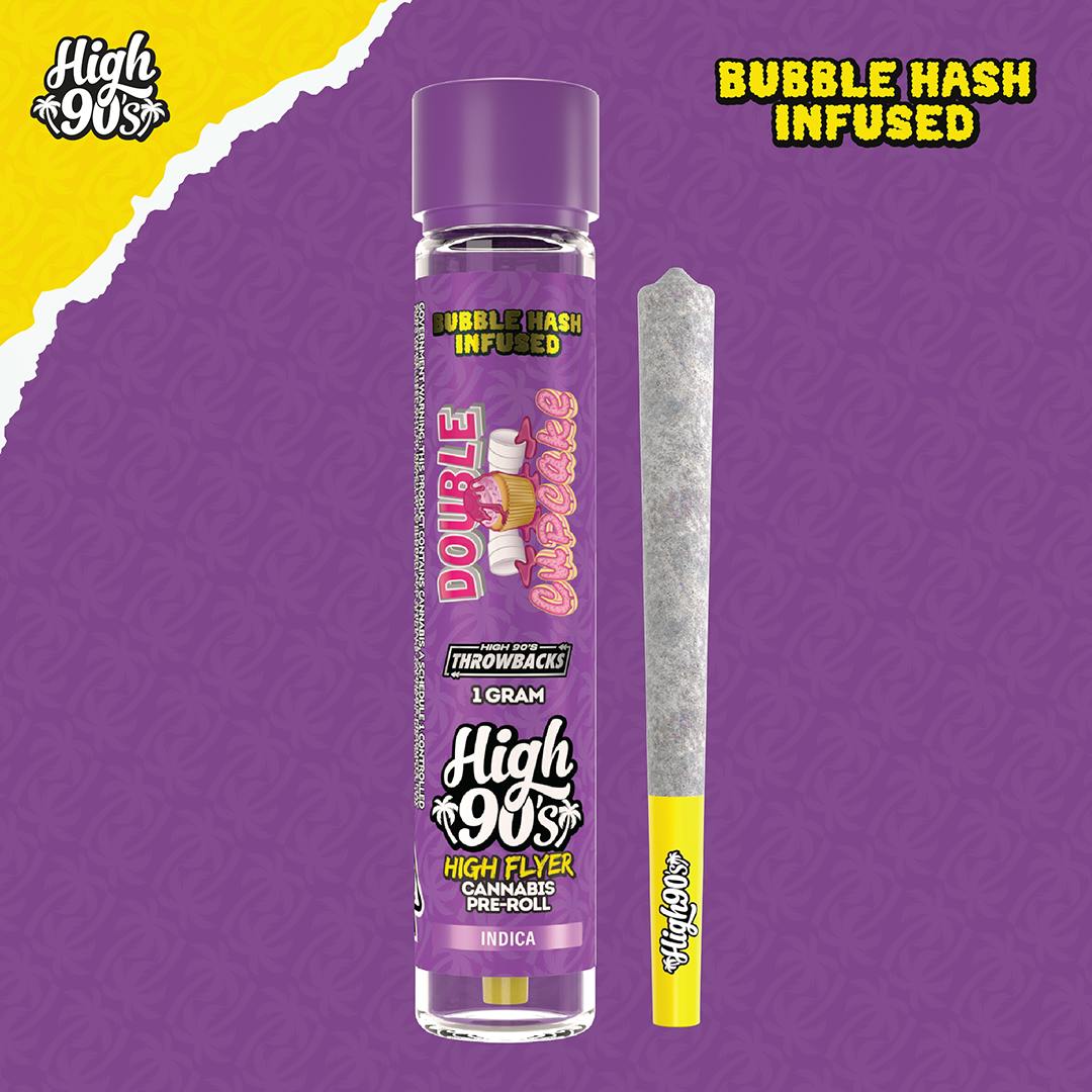 High 90s : Double Cupcake 1g High Flyer Bubble Hash Infused Pre-Roll