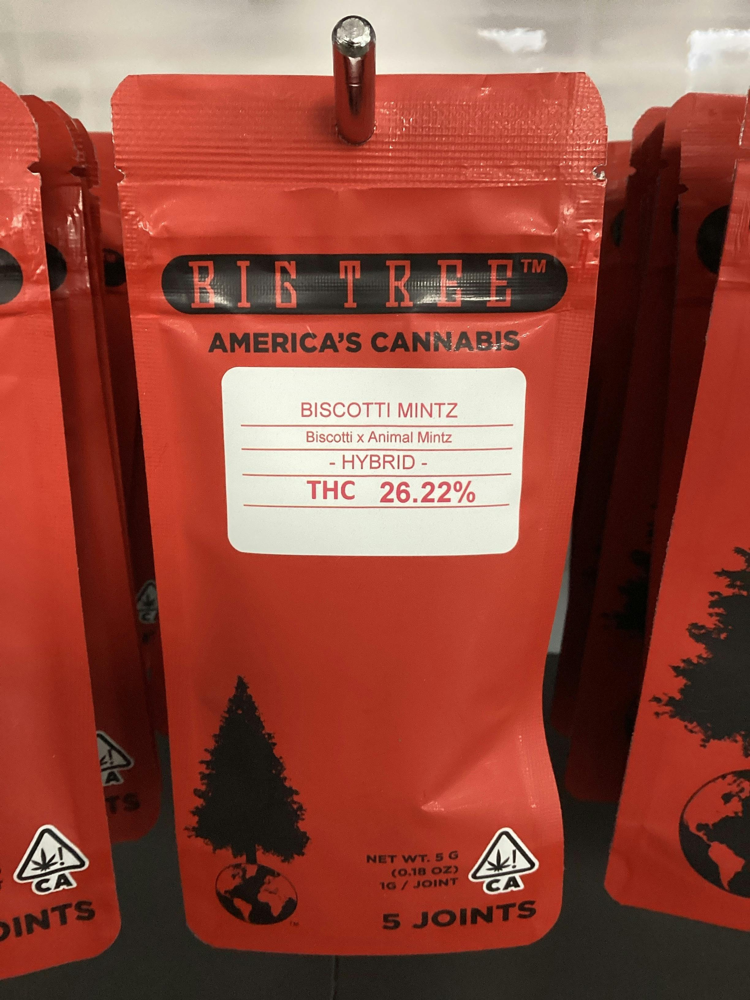 Big Tree | Biscotti Mintz 5pk Prerolls 5g