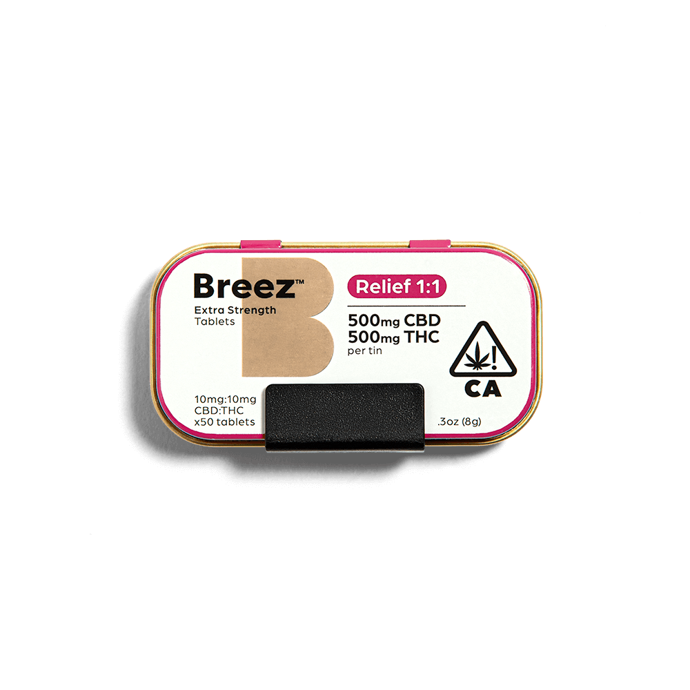 Breez | 1:1 Relief Extra Strength | Tablet | 500mg THC:CBD | 50ct | 20mg/ea
