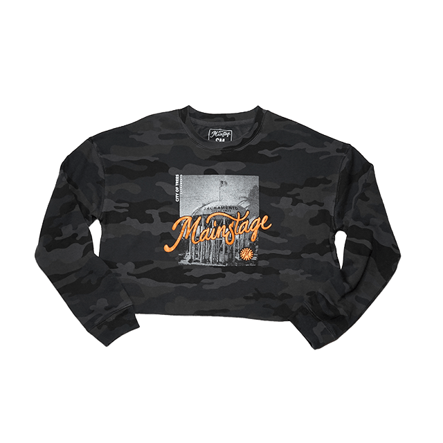 Mainstage - Blk Camo Crop Water Tower Sweater | Apparel