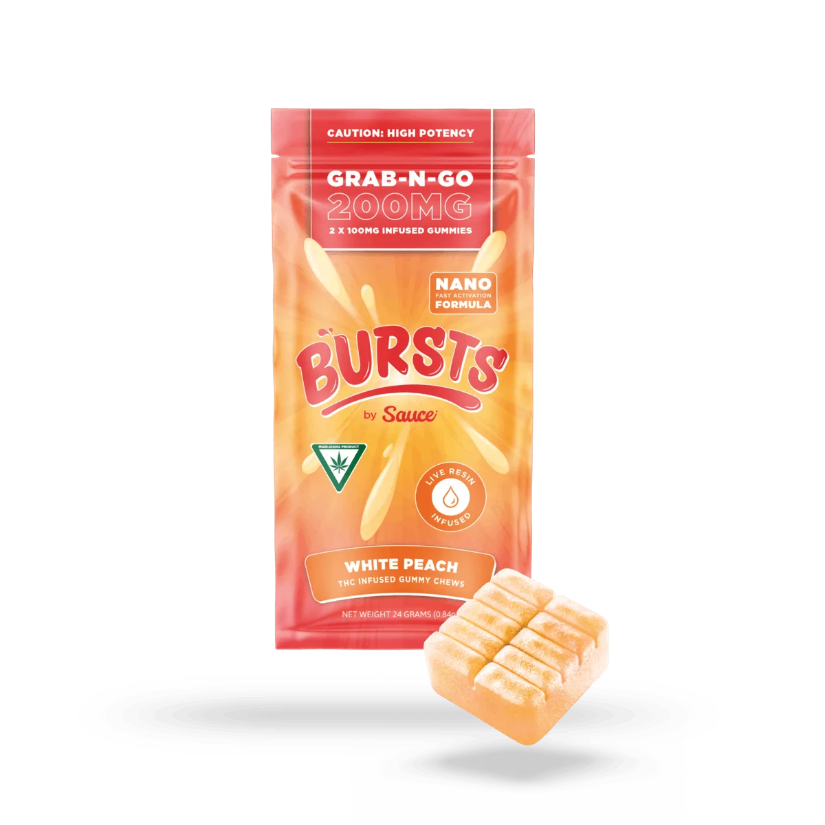 SAUCE - Bursts / White Peach - 100mg