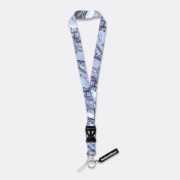 BACKPACKBOYZ - STRAIN LANYARD WHITE W/ KEYCHAIN WHITE
