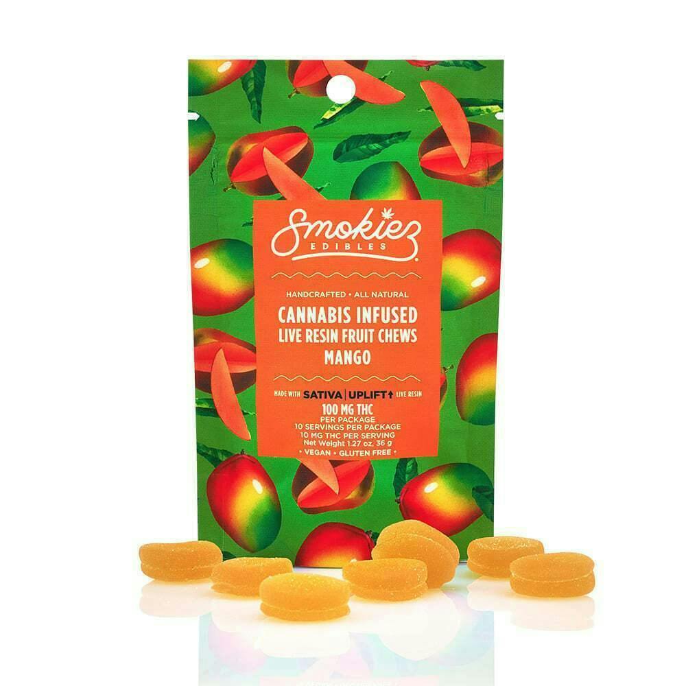 Mango Sativa 100mg THC Live Resin Fruit Chews 10pk - CA