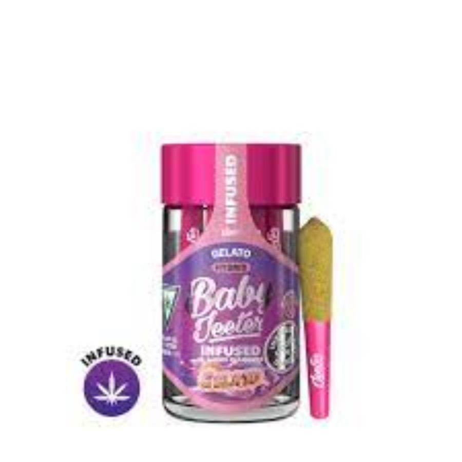 Jeeter | Baby Jeeter Gelato (H) | .5g x 5 Rosin Enhanced Diamond Infused Preroll Joints