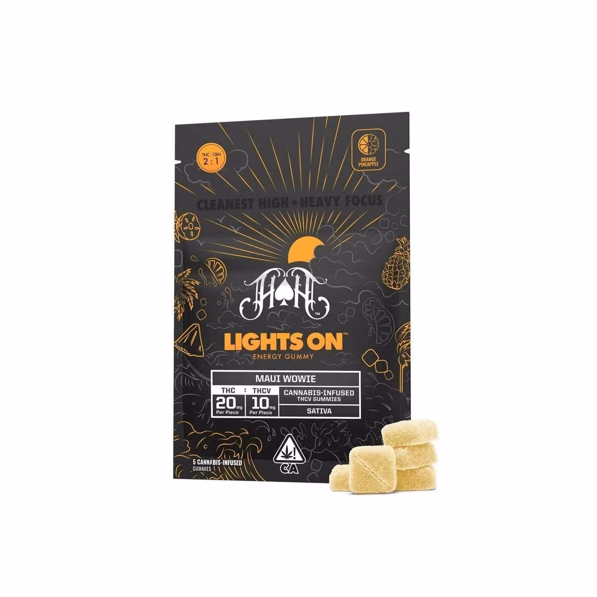 THCV Gummy Lights On | Maui Wowie | Orange Pineapple - 100mg
