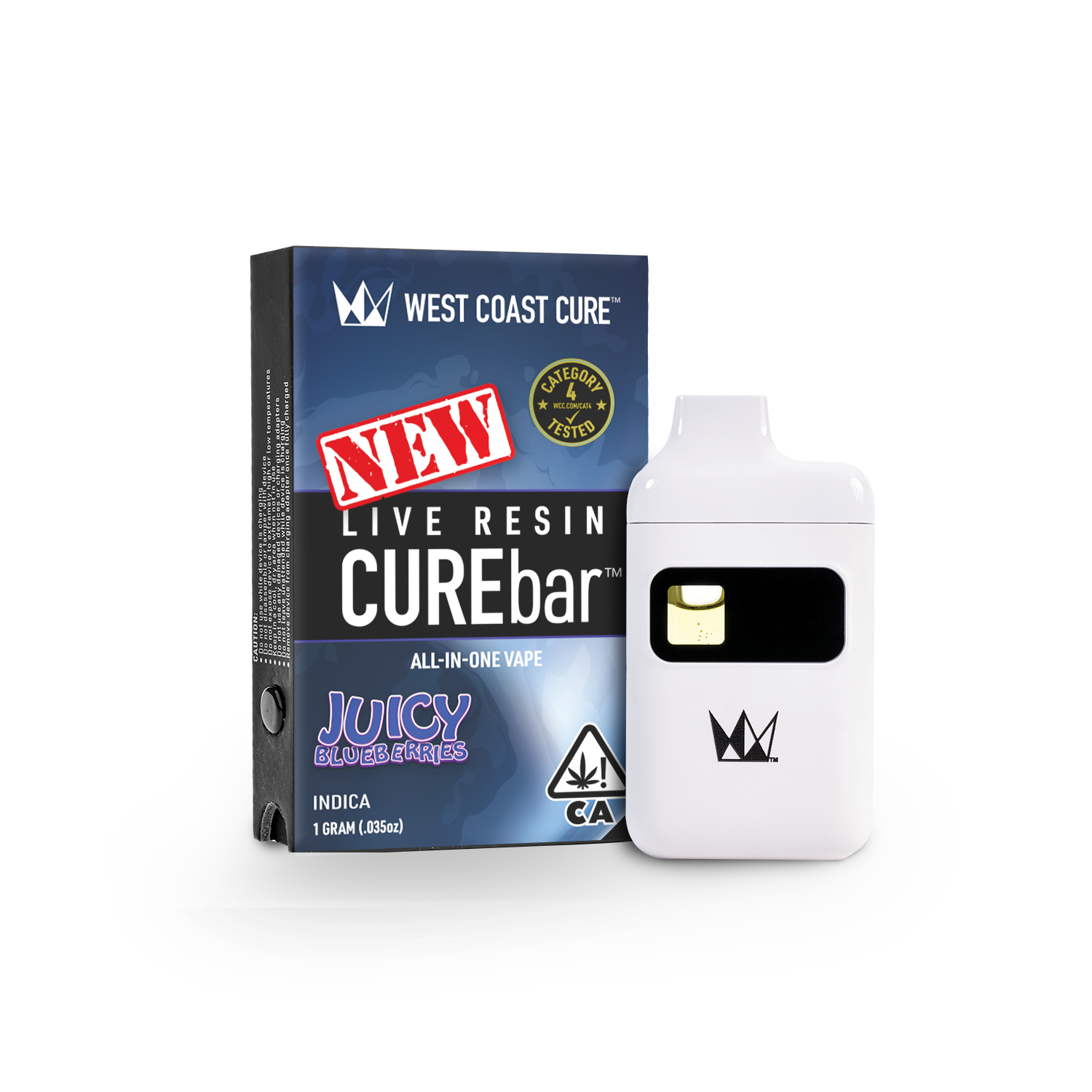 West Coast Cure | Juicy Blueberries (1g) | Live Resin CUREbar | Ready-To-Use | THC 79.7% CBD 3.4%