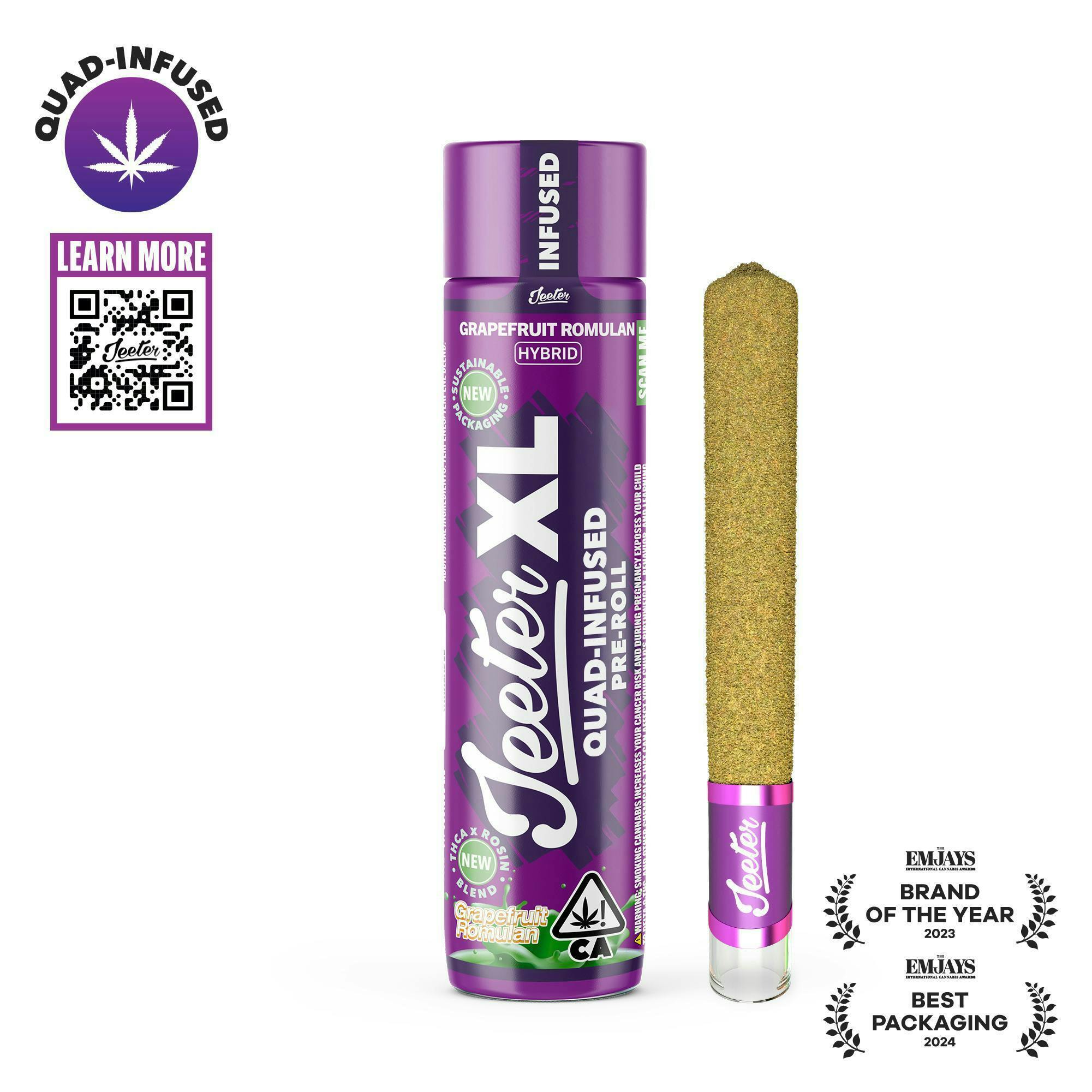 Jeeter | Grapefruit Romulan | XL Quad-Infused Joint | 2g