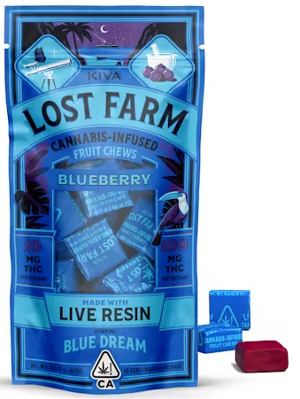 KIVA: Lost Farm Chews Blueberry "Blue Dream" 100mg (H)
