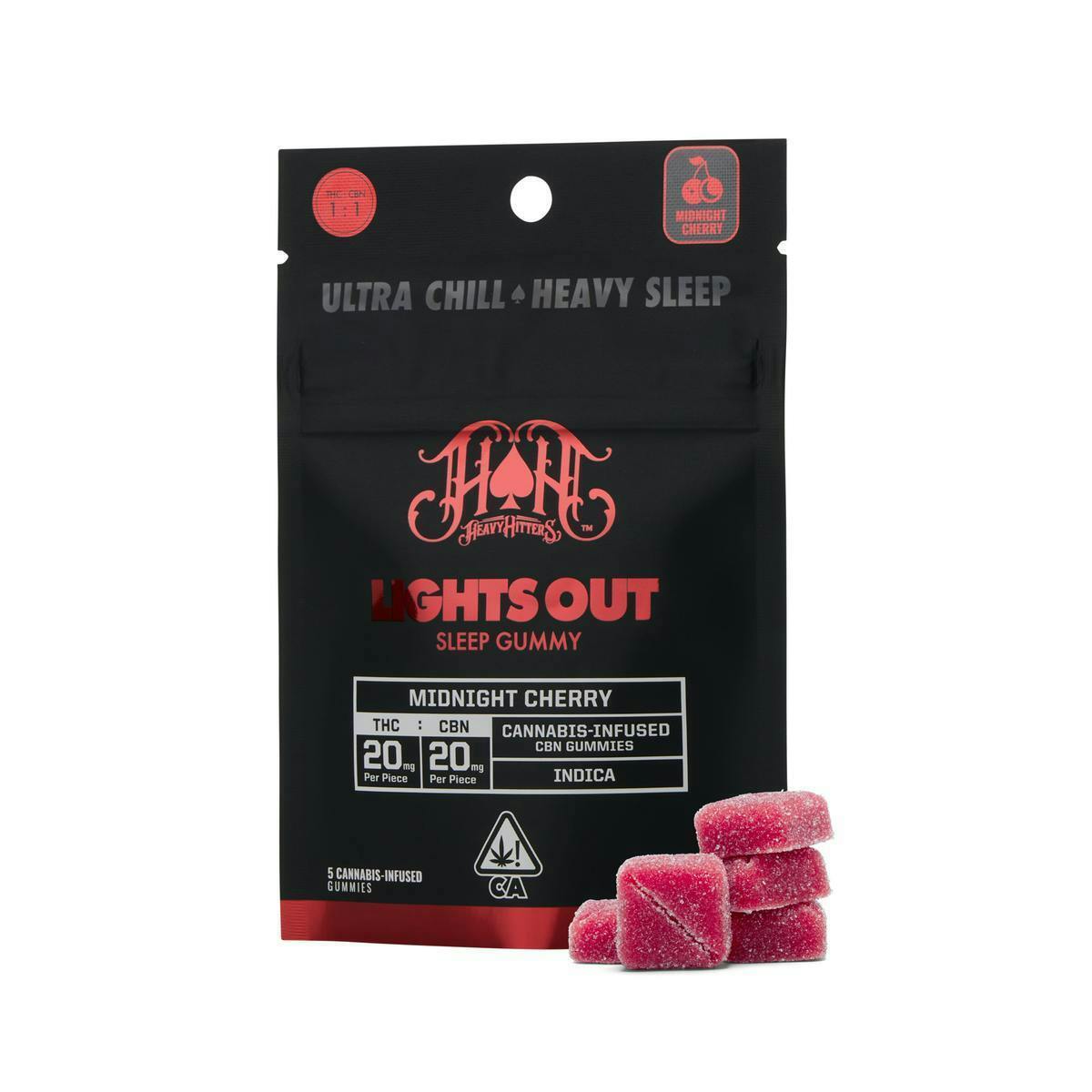 HEAVY HITTERS - 100MG - 1:1 THC/CBN MIDNIGHT CHERRY