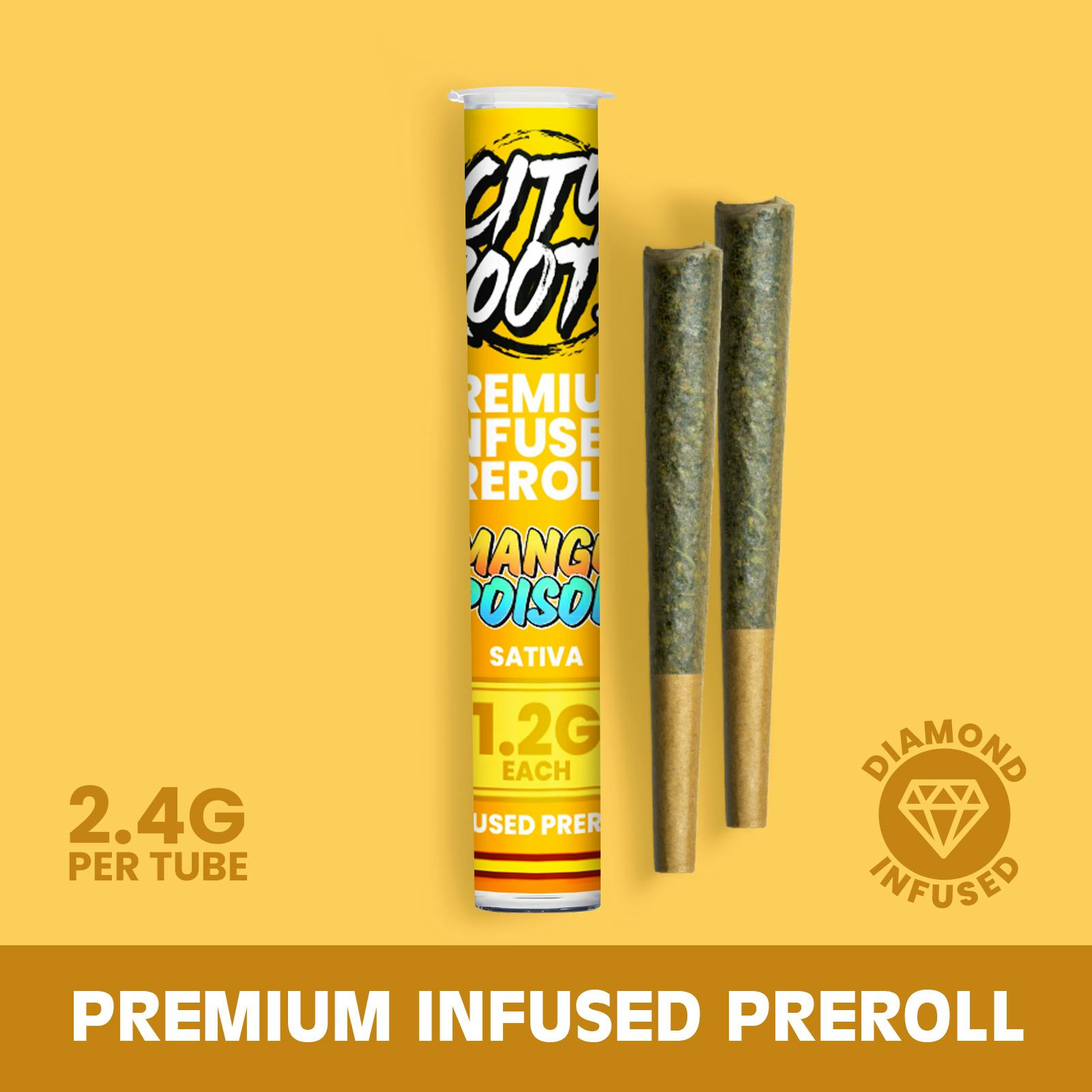 Mango Poison (Sativa) 2pk Infused Prerolls 2.4g