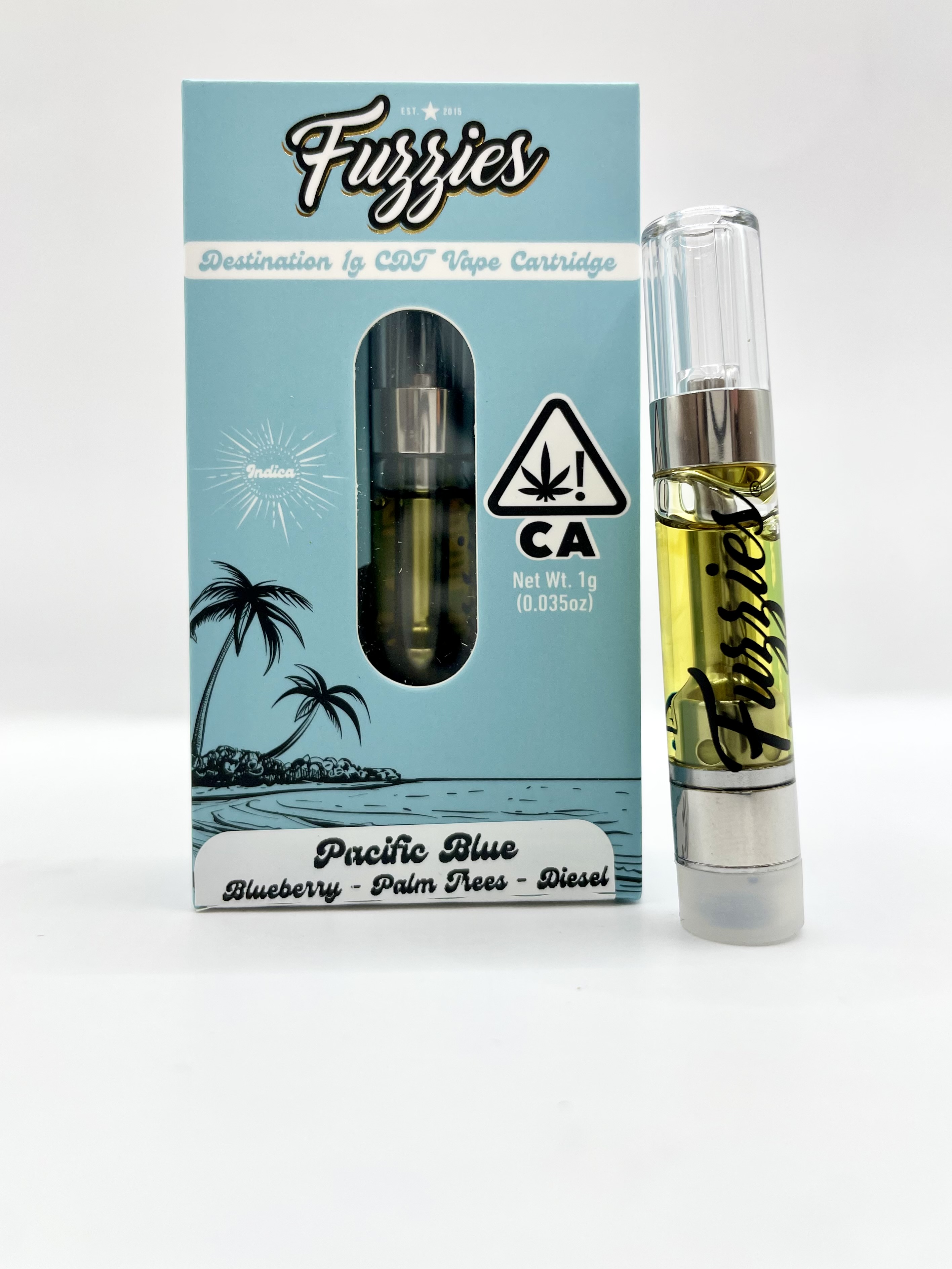 PRE-ORDER ONLY 1g Pacific Blue (Indica) Cartridge - Destination Fuzzies