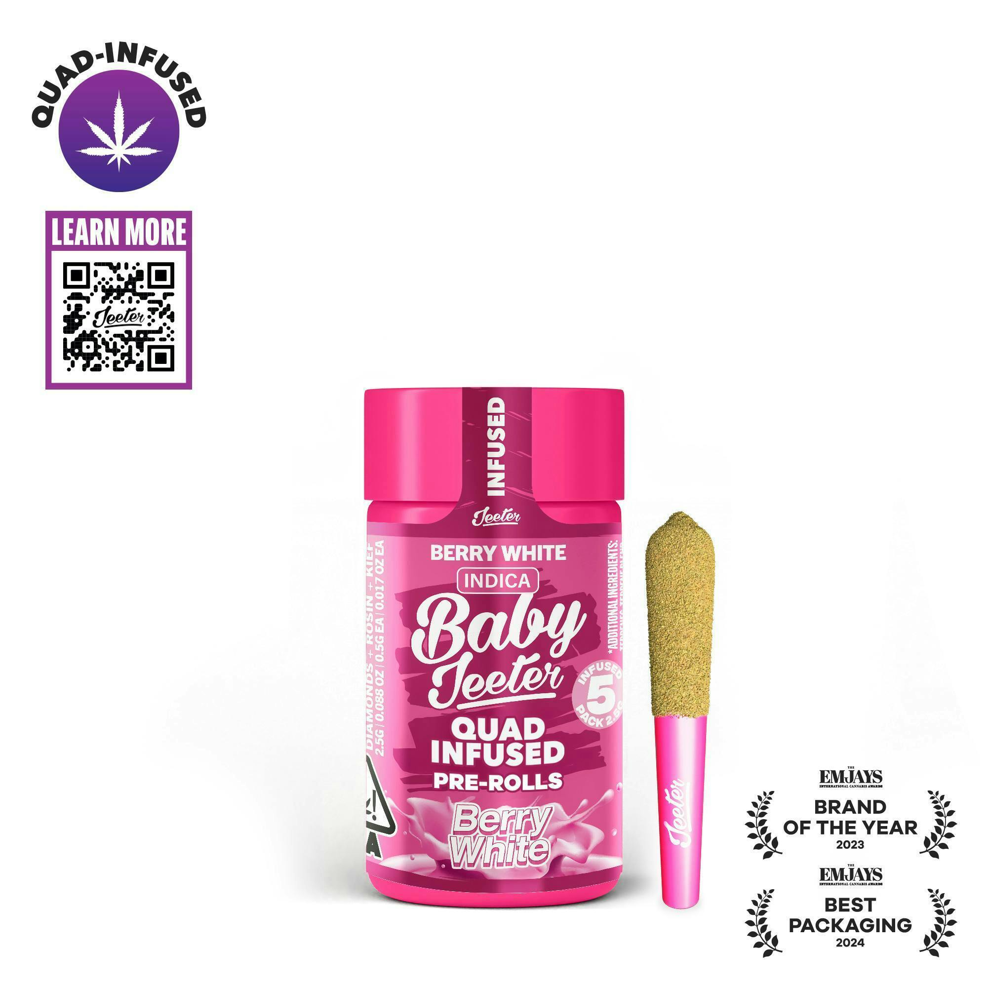 Jeeter | Berry White | Quad-Infused Minis | 0.5g each | 5pk