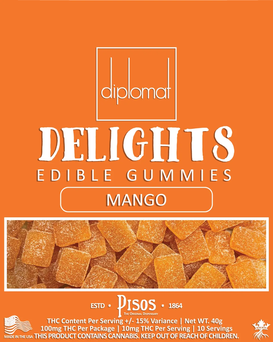 Diplomat Delights | Gummies 10pk 100mg - Mango Gummies (H)