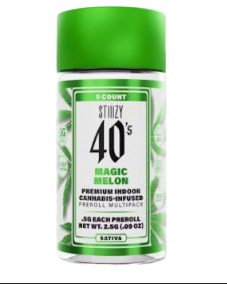 Stiiizy - Magic Melon 40's Mini Infused Preroll 5pk 2.5g