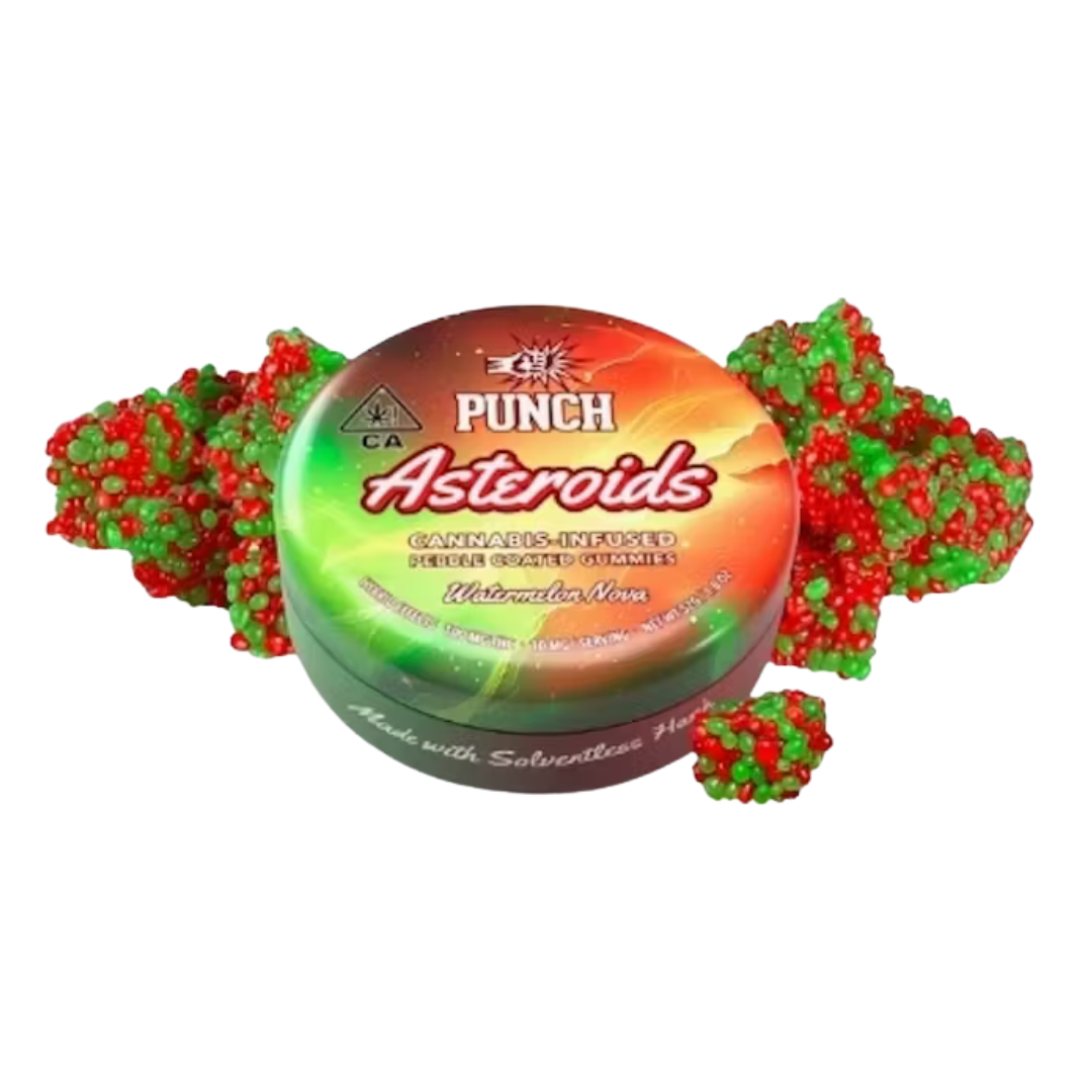 WATERMELON NOVA SOLVENTLESS PEBBLE COATED GUMMY ASTEROIDS