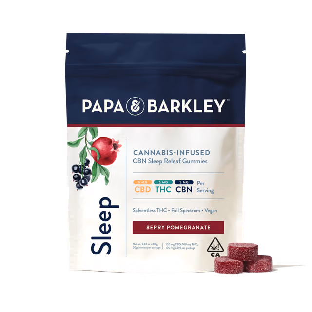 P&B: Berry Pomegranate 1:1:1 Sleep Gummies - 100mg THC 100mg CBD 100mg CBN
