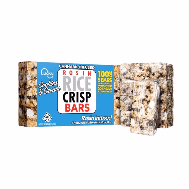 Cookies & Cream Rosin Crispy Rice Bar 100mg - Crispy Bar