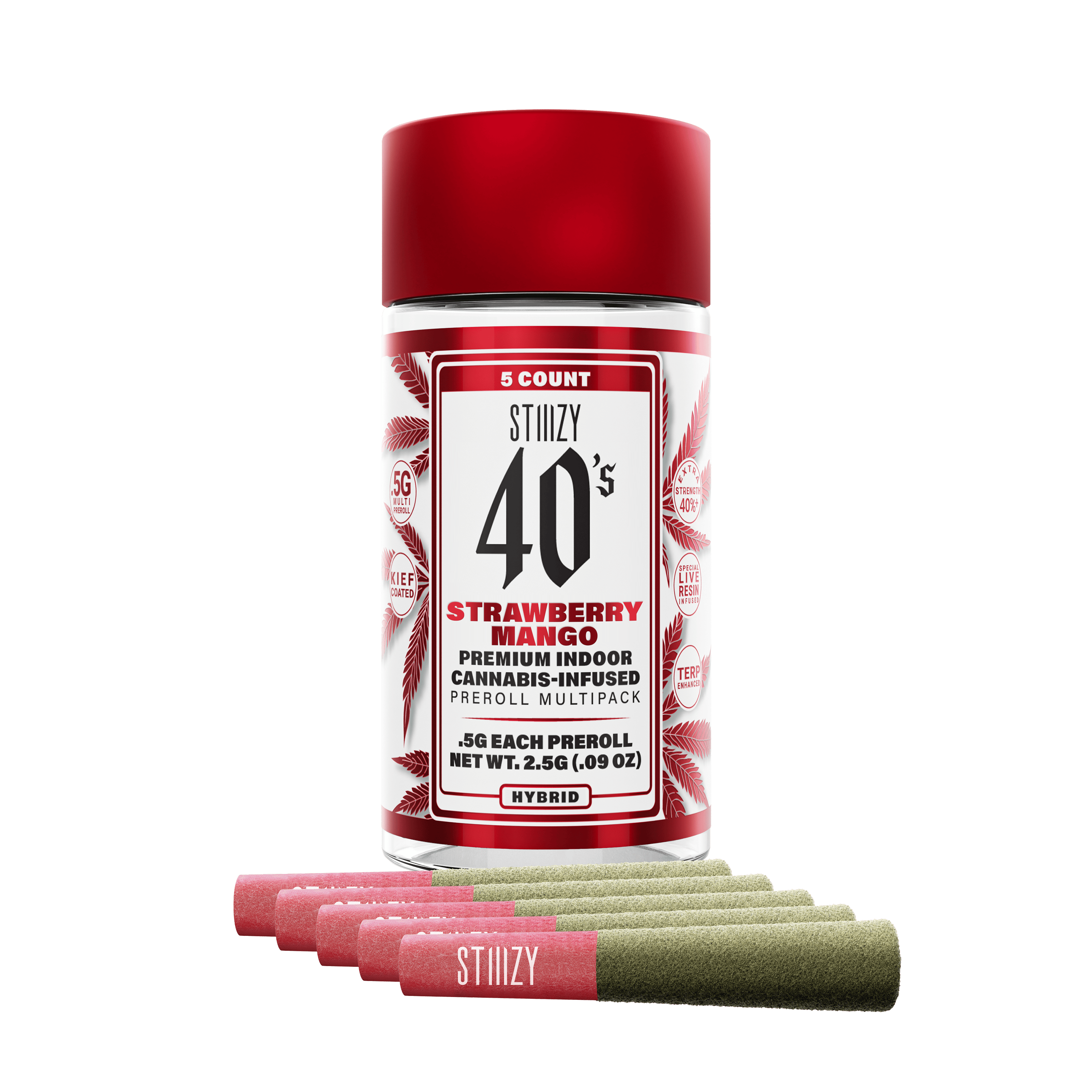 STRAWBERRY MANGO - .5G 40's Infused Preroll 5 Pack