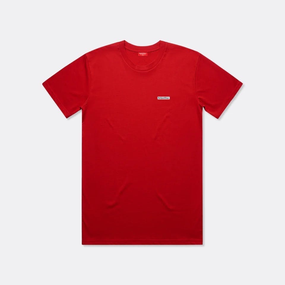 BACKPACKBOYZ - BOX LOGO CORE TEE RED (MEDIUM)
