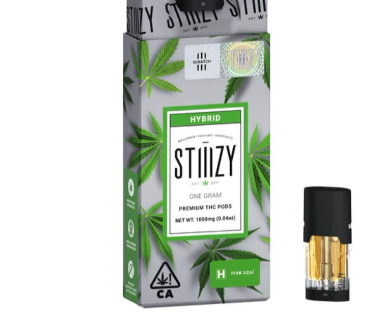 Vape Cartridge - PINK ACAI 1G Original THC Pod - STIIIZY