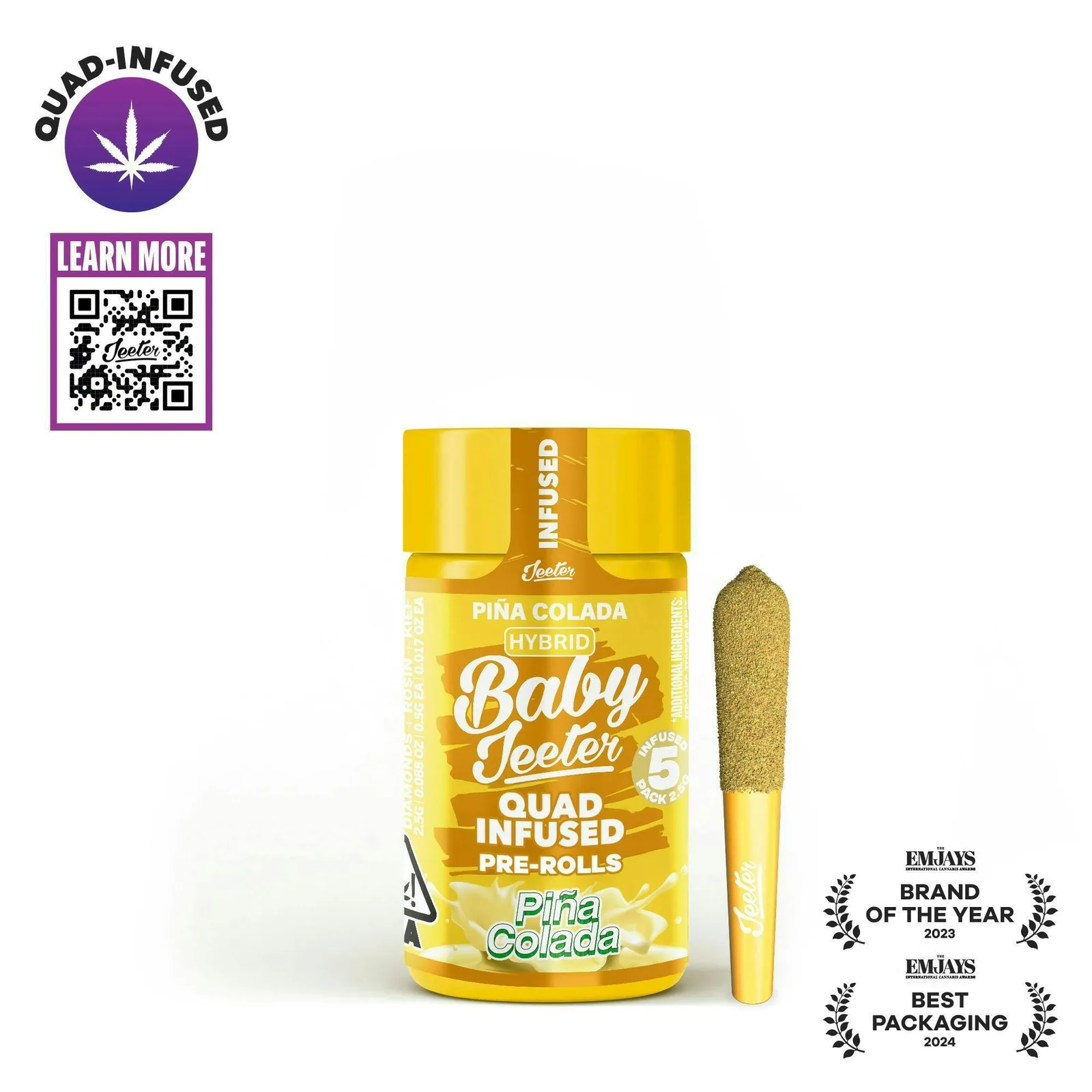 Jeeter | Pina Colada | Quad-Infused Minis | 0.5g each | 5pk