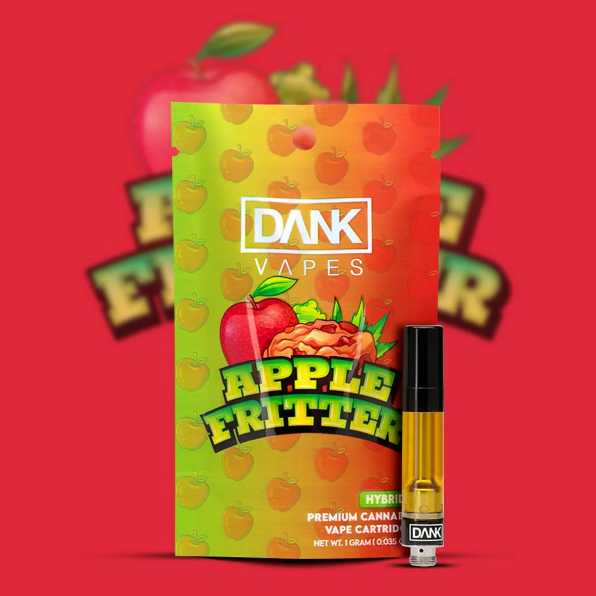 DANK - APPLE FRITTER - 1G PREMIUM VAPE CARTRIDGE