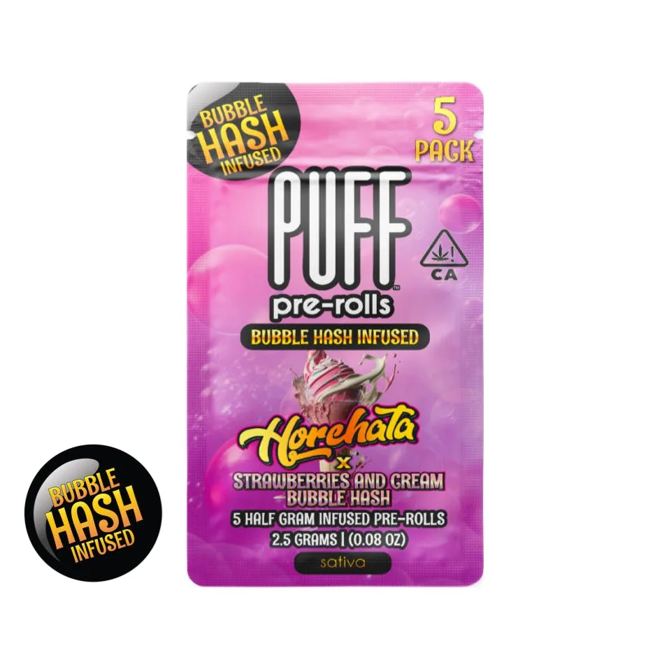 Horchata x Strawberries & Cream Bubble Hash - Infused Pre-Roll .5g - 5pk
