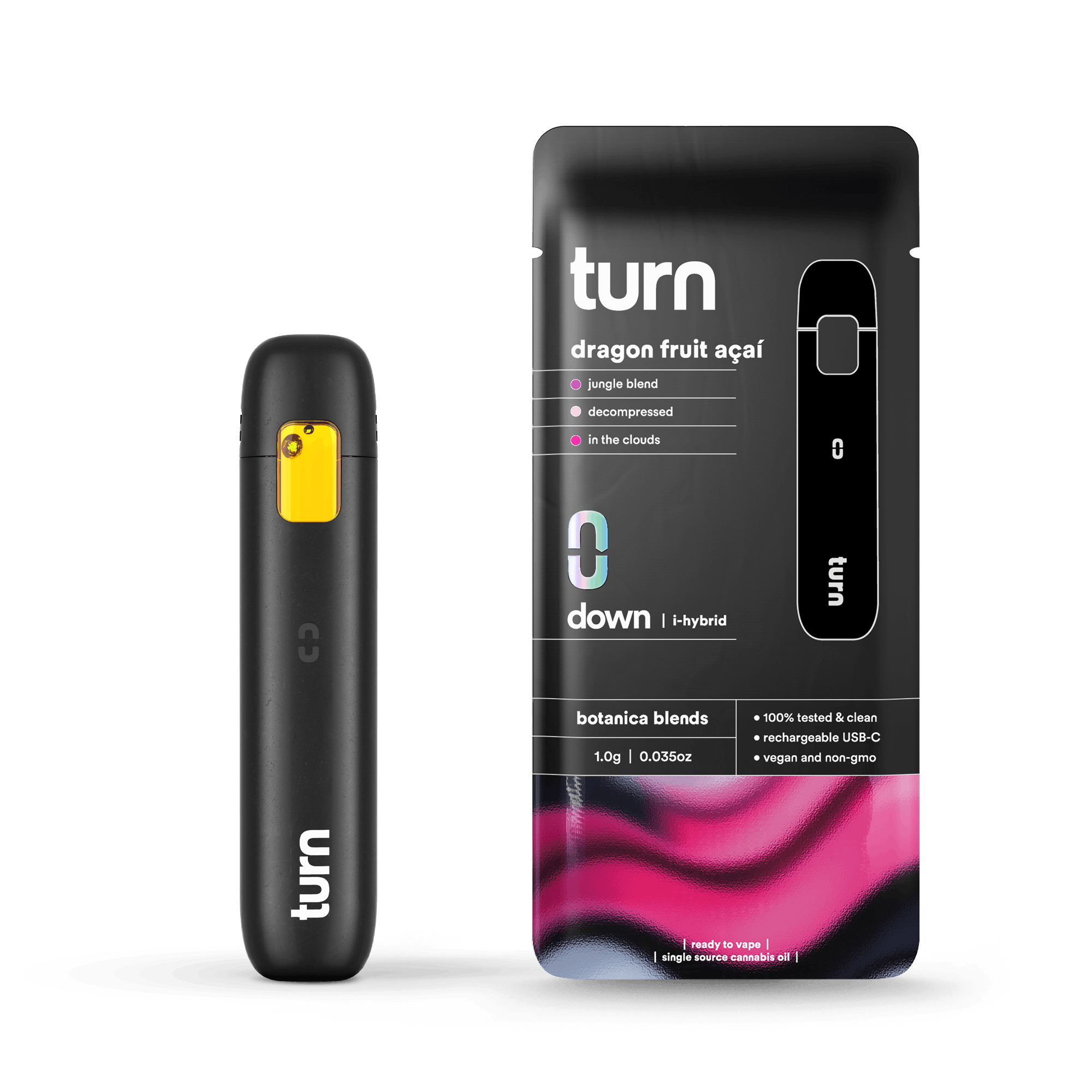 TURN - 1.0g AIO | dragon fruit açaí | botanica blends | down |