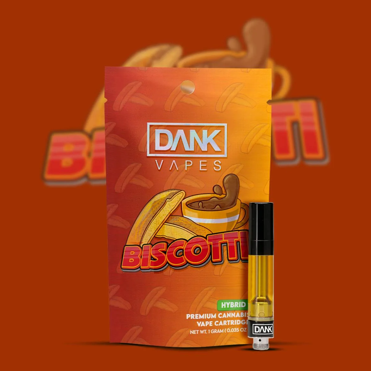 DANK - BISCOTTI - 1G PREMIUM VAPE CARTRIDGE