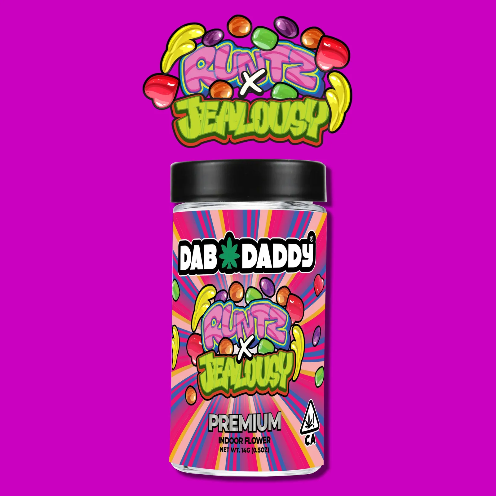 Runtz X Jealousy Flower Dab Daddy® 14g Premium Indoor Flower