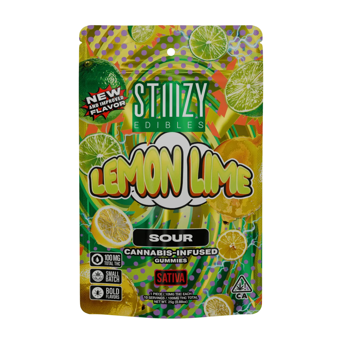STIIIZY - LEMON LIME - 100MG SOUR EDIBLES