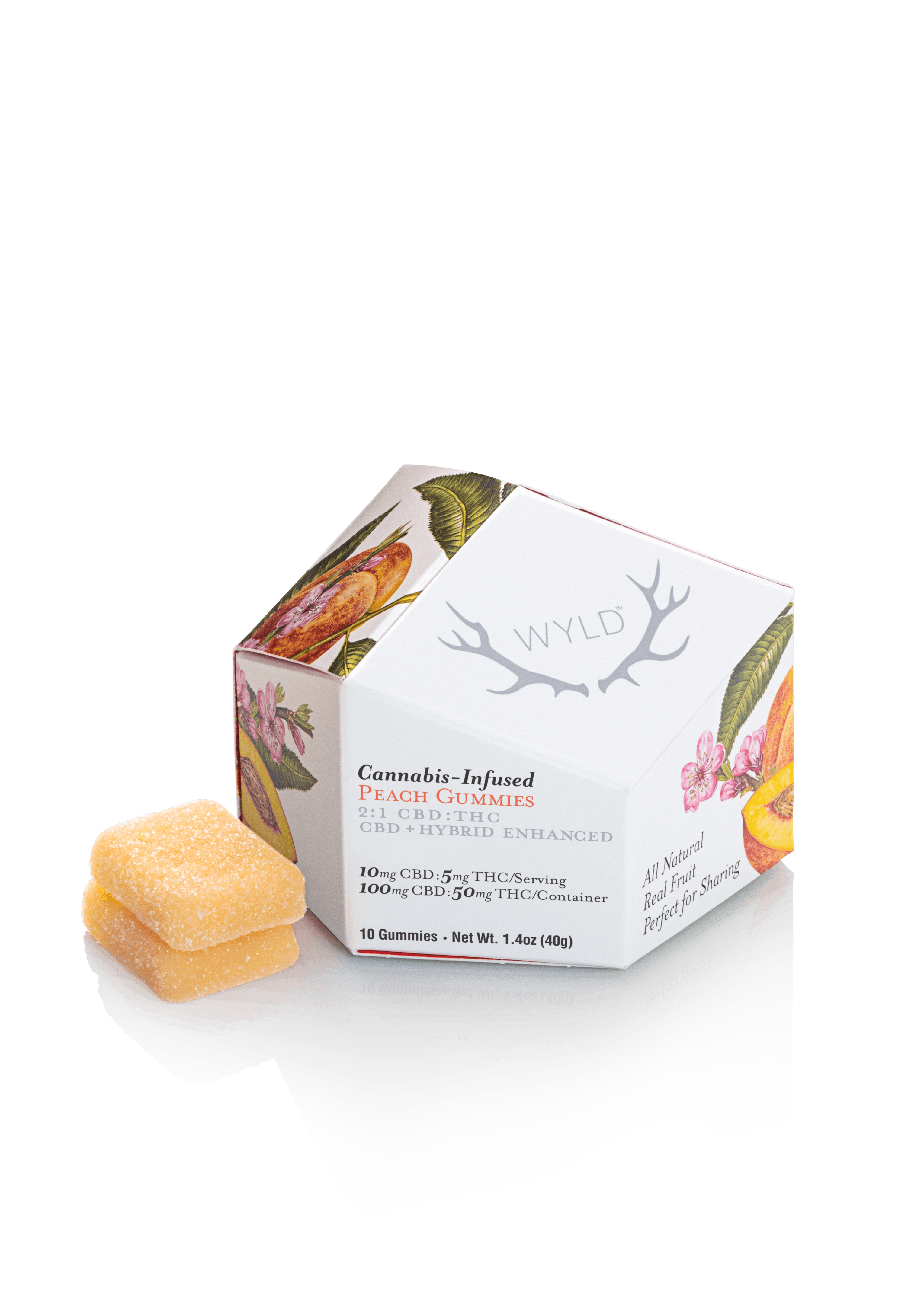 WYLD - Peach 2:1 CBD + Hybrid Enhanced Gummies 100:50mg