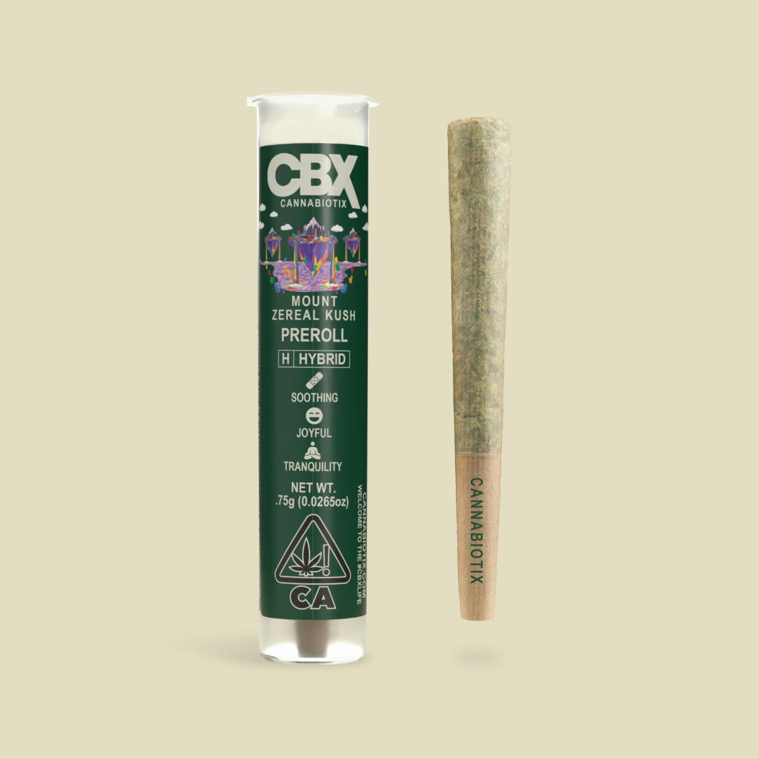 CBX - Mount Zereal Kush Preroll [0.75g]