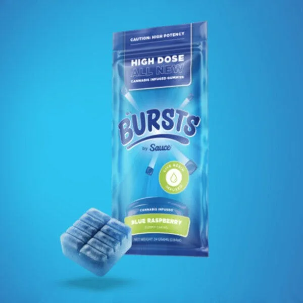 Sauce Bursts - SOUR BLUE RAZZ - Live Rosin infused - 400MG