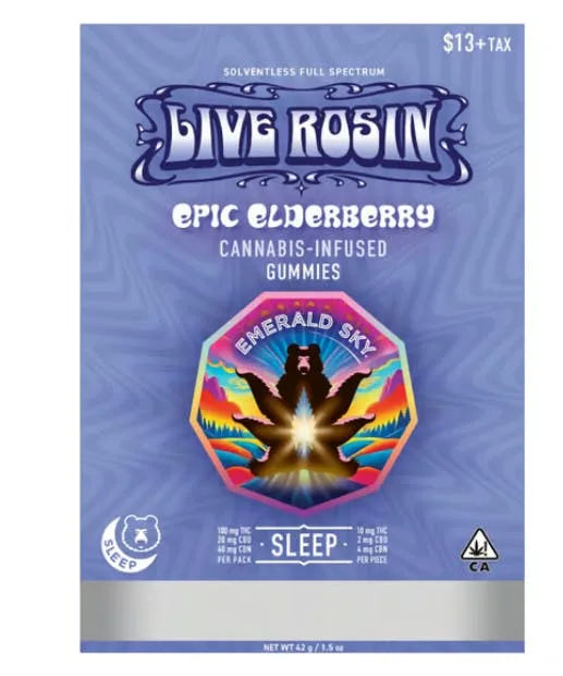 Emerald Sky | Epic Elderberry | Live Rosin Gummies | 10pk