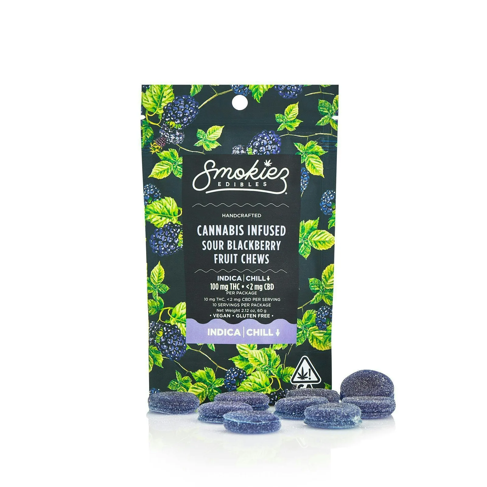 Sour Blackberry Fruit Chews | 100mg | 10ct | 10mg/ea