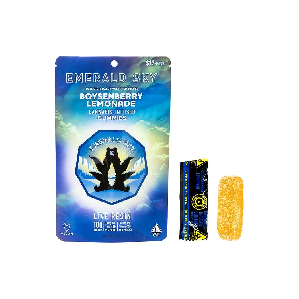 Emerald Sky Live Resin Gummies - Boysenberry Lemonade 100mg