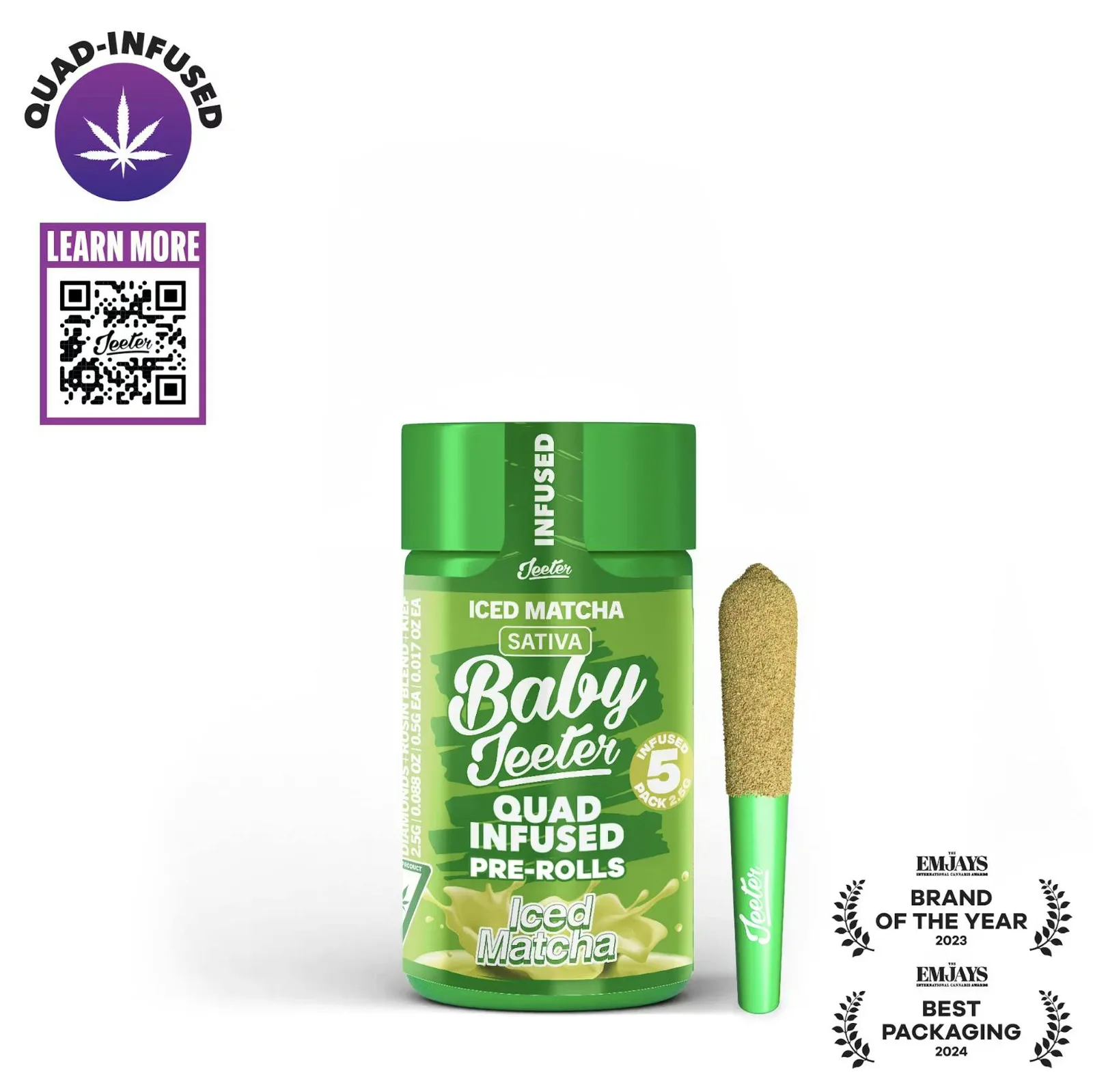 Jeeter | Iced Matcha | Quad-Infused Minis | 0.5g each | 5pk