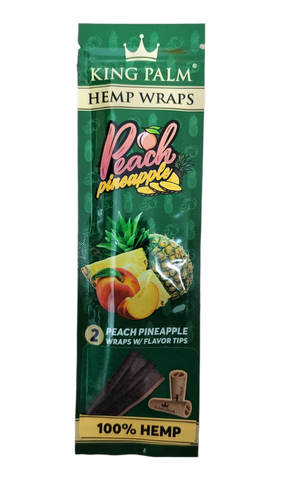 King Palm Peach Pineapple Hemp Wraps with Flavor Tips 2pk